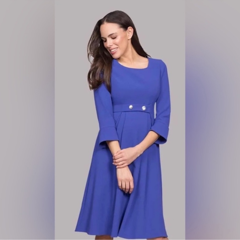 NWT Seraphine Luxe Valerie Royal Blue Tailored Maternity Dress — Size 2